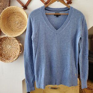 Tommy Hilfiger 100% Cashmere Sweater V-Neck-Blue